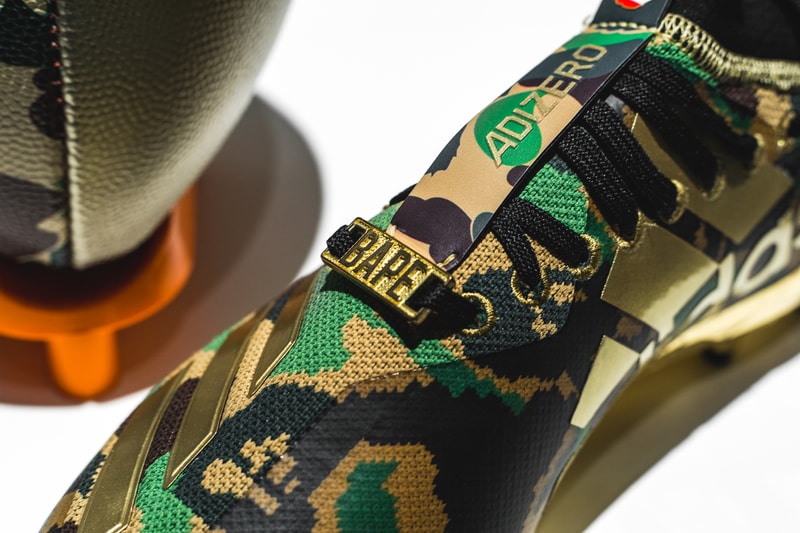 A Closer look at the BAPE x adidas Football Collection ultraboost adizero 5-Star camo ape head bape xxv exhibition japan tokyo