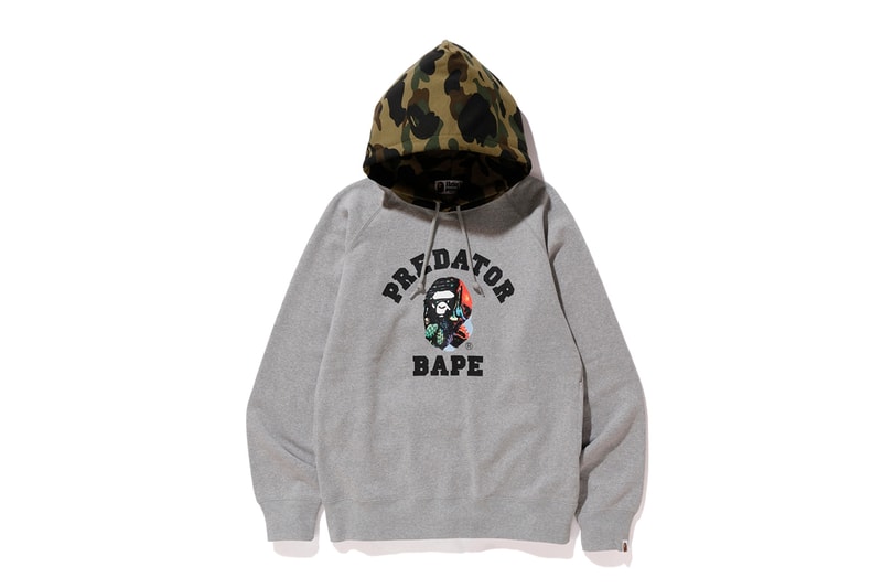 BAPE x Predator Collaboration fall winter 2018 a bathing ape white black shirts hoodies sweaters