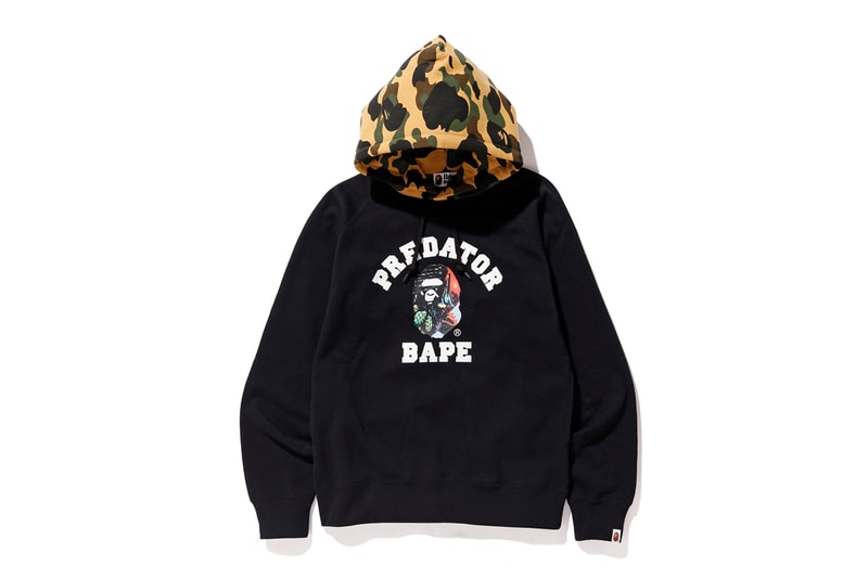 BAPE x Predator Collaboration fall winter 2018 a bathing ape white black shirts hoodies sweaters