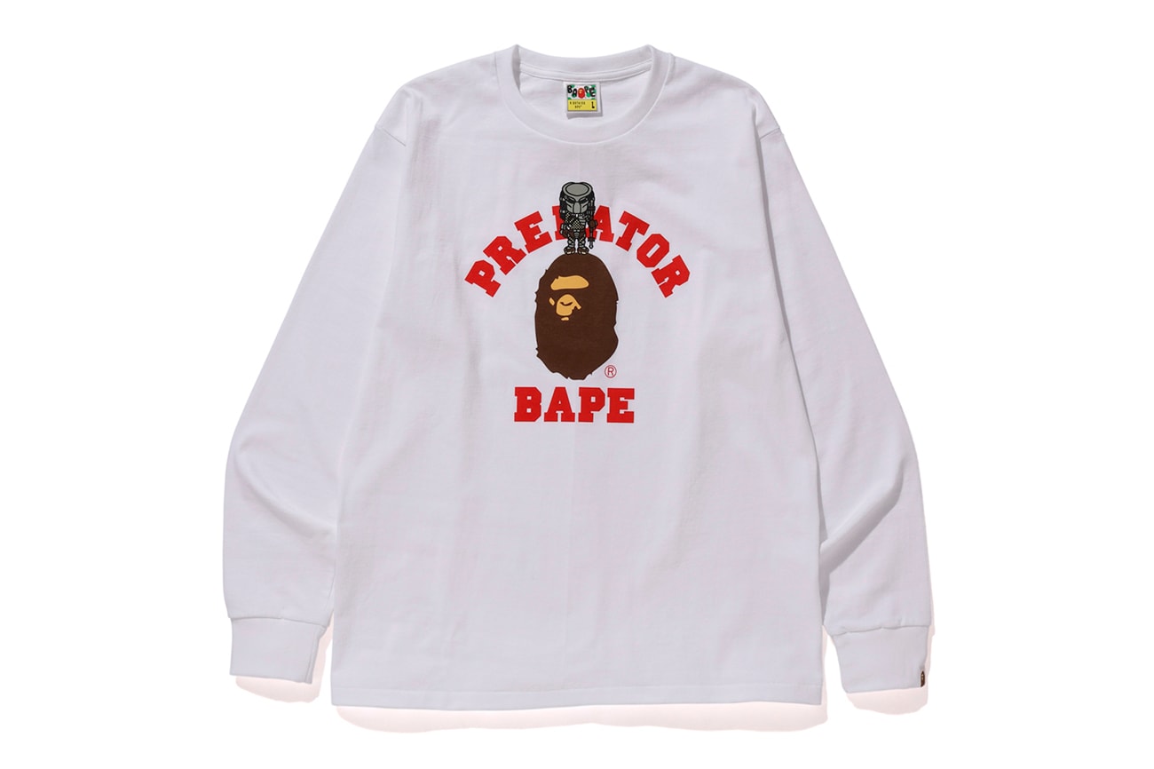 BAPE x Predator Collaboration fall winter 2018 a bathing ape white black shirts hoodies sweaters