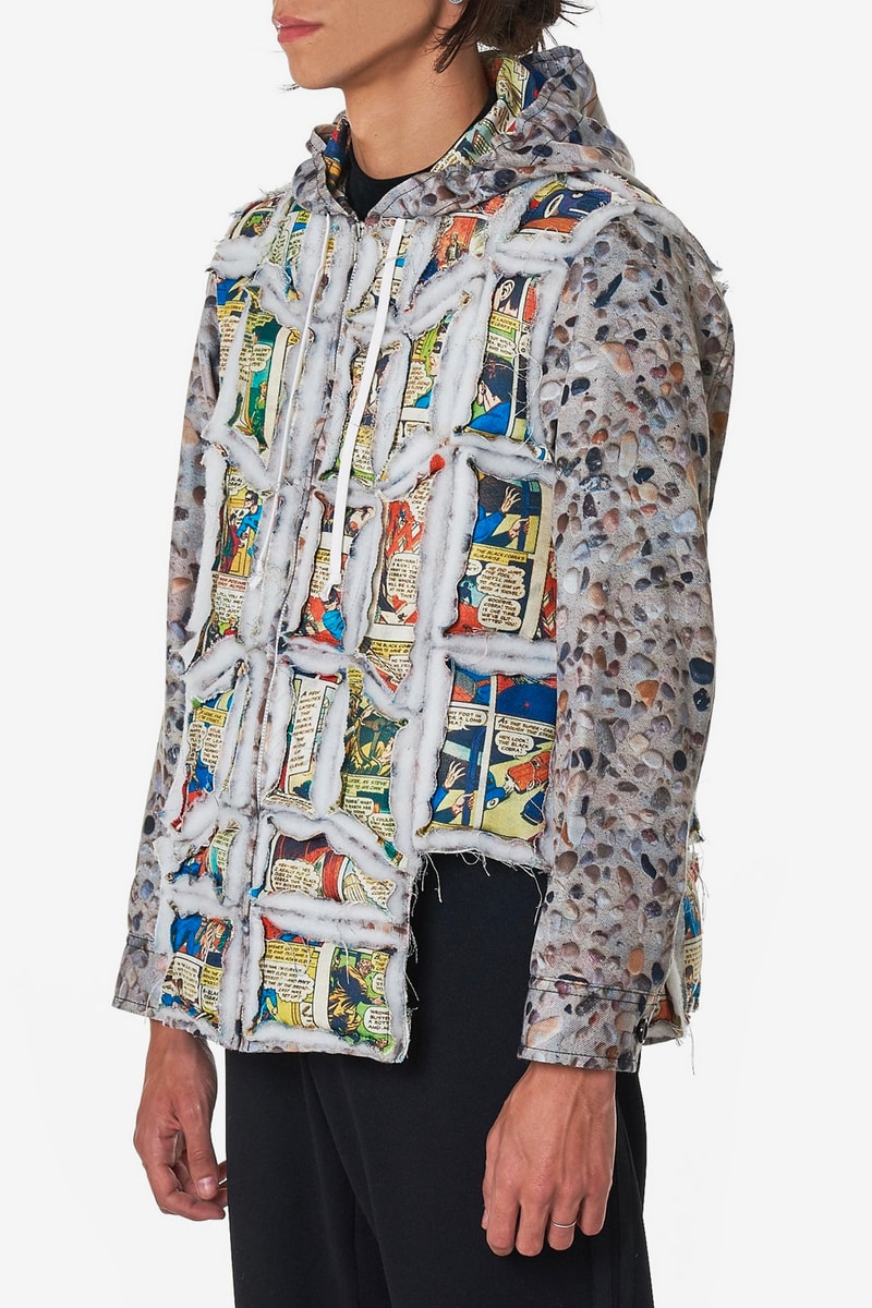 COMME des GARÇONS HOMME Plus Tiled Body Jacket fall winter 2018 release info comic strip multicolor