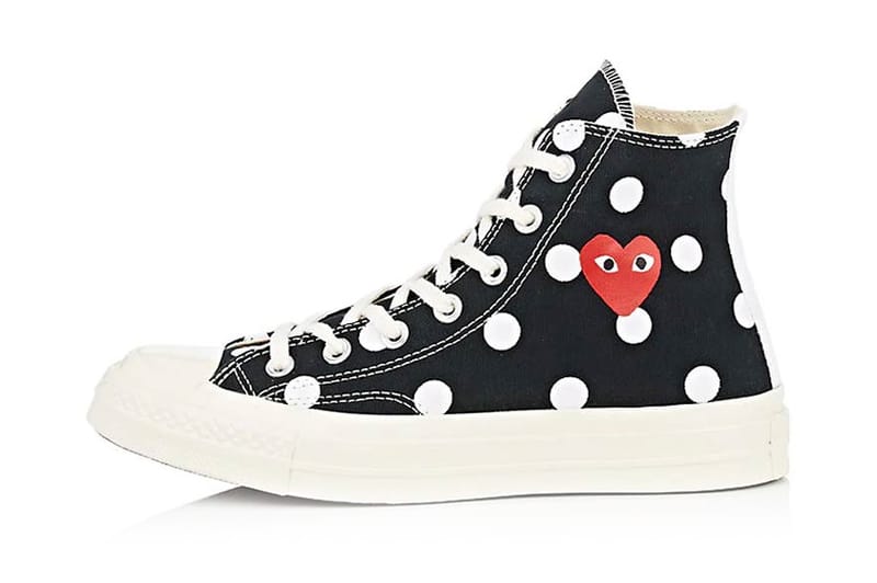 cdg converse black polka dot