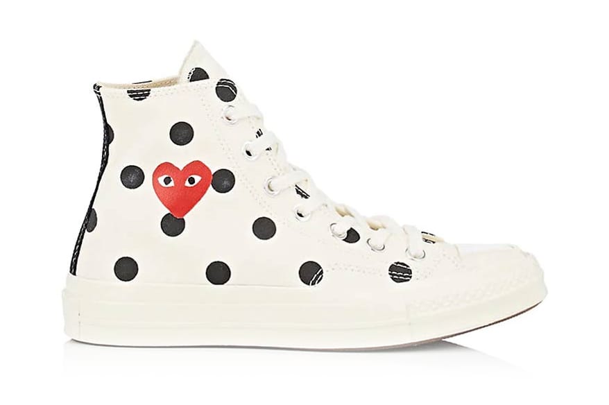 black and white polka dot converse