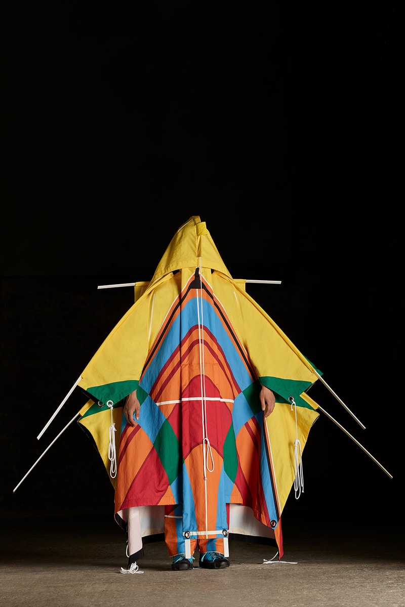 moncler genius craig green spring summer 2019 collection presentation lookbook 5 tent sculpture exhibition