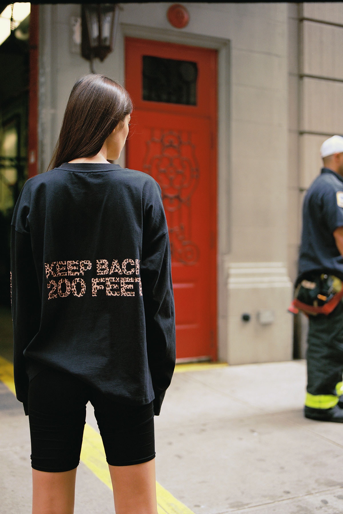 danielle guizio fdny new york city fire department collaboration sweatsuit sweater hoodie tee shirt print logo sweatpants print exclusive collaboration drop release date info charity foundation new york fashion week Micaiah Carter