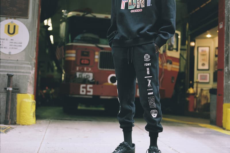 danielle guizio fdny new york city fire department collaboration sweatsuit sweater hoodie tee shirt print logo sweatpants print exclusive collaboration drop release date info charity foundation new york fashion week Micaiah Carter