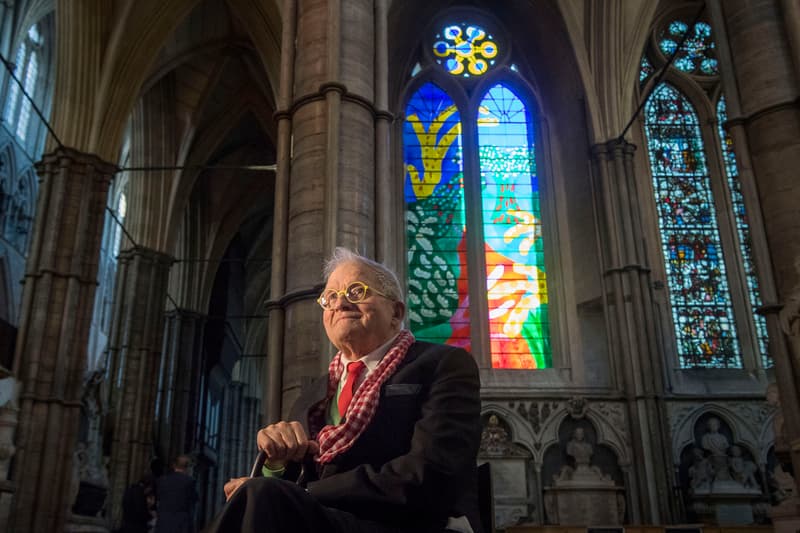 David Hockney Westminster Abbey Stained-Glass window london ipad apple designed UK church queen elizabeth II art design royal pop art