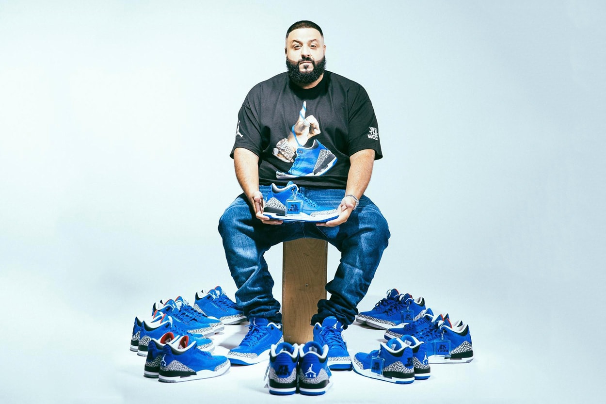 DJ Khaled Unveils Air Jordan 3 “We the Best” & “Father of Asahd” nike blue leather suede sneakers jordan brand