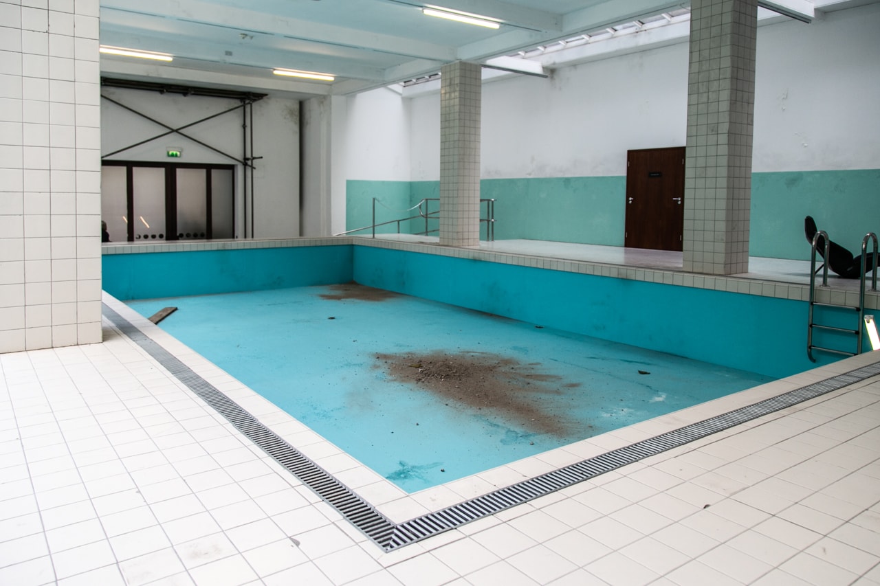 Elmgreen and Dragset Whitechapel Gallery Inside Look "This Is How We Bite Our Tongue" Art Design Swimming Pool Gentrifacation Exhibition