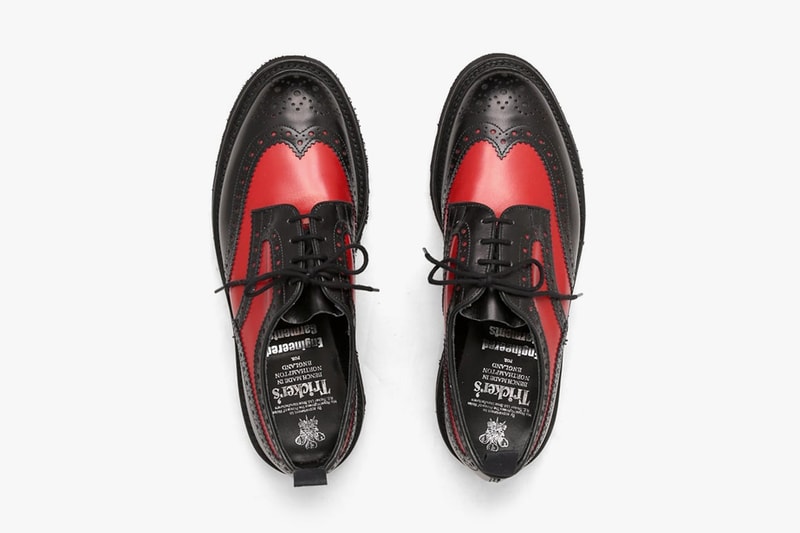 Engineered Garments Trickers Combo Brogue Capsule Collection Black Red Blue Contrast Stitch Golf Loafer Brown mens footwear leather shoes purchase release date info price