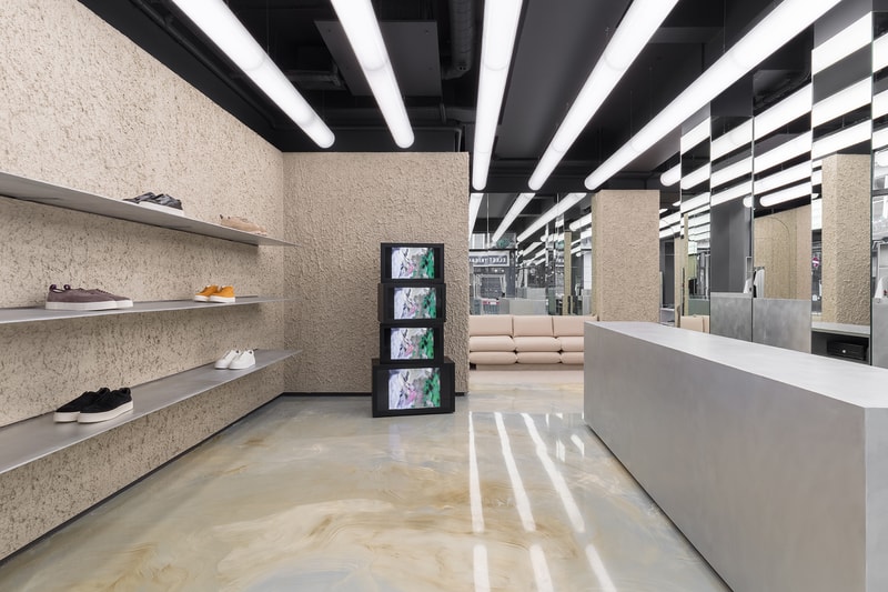 Eytys London Soho Flagship Store Look Inside First Look Swedish Architecture Design Issey Miyake Brutalism Postmodernism Influence Max Schiller Jonathan Hirschfeld