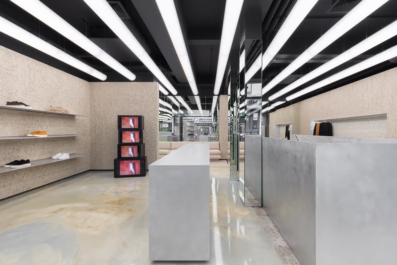 Eytys London Soho Flagship Store Look Inside First Look Swedish Architecture Design Issey Miyake Brutalism Postmodernism Influence Max Schiller Jonathan Hirschfeld