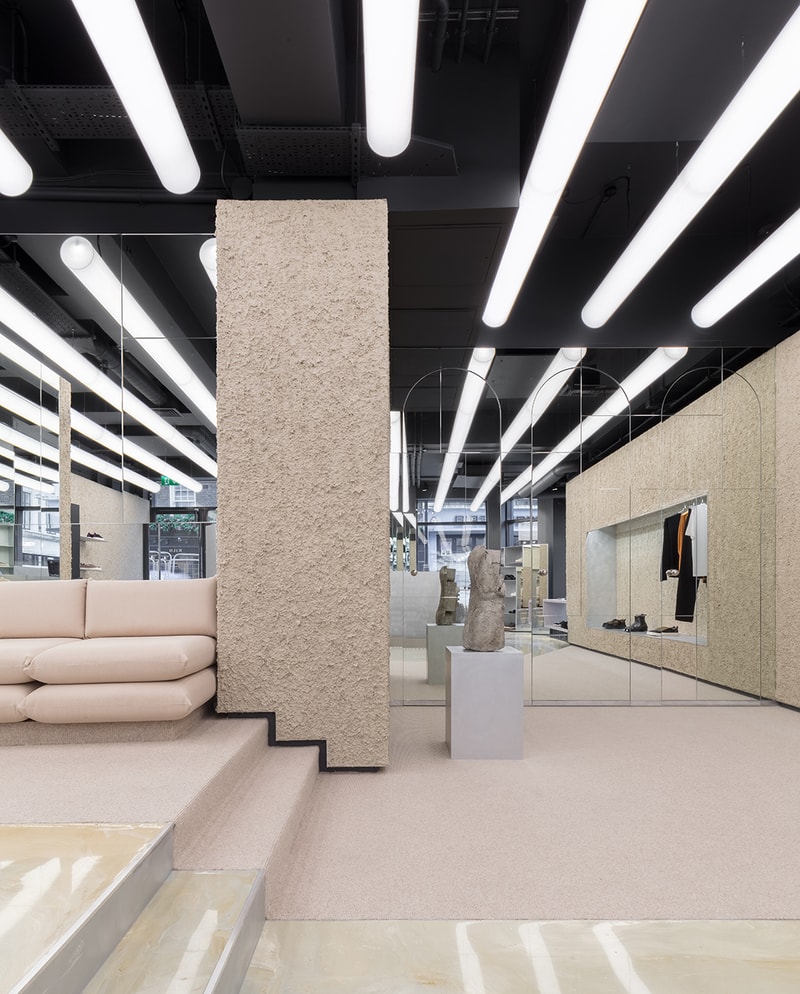 Eytys London Soho Flagship Store Look Inside First Look Swedish Architecture Design Issey Miyake Brutalism Postmodernism Influence Max Schiller Jonathan Hirschfeld