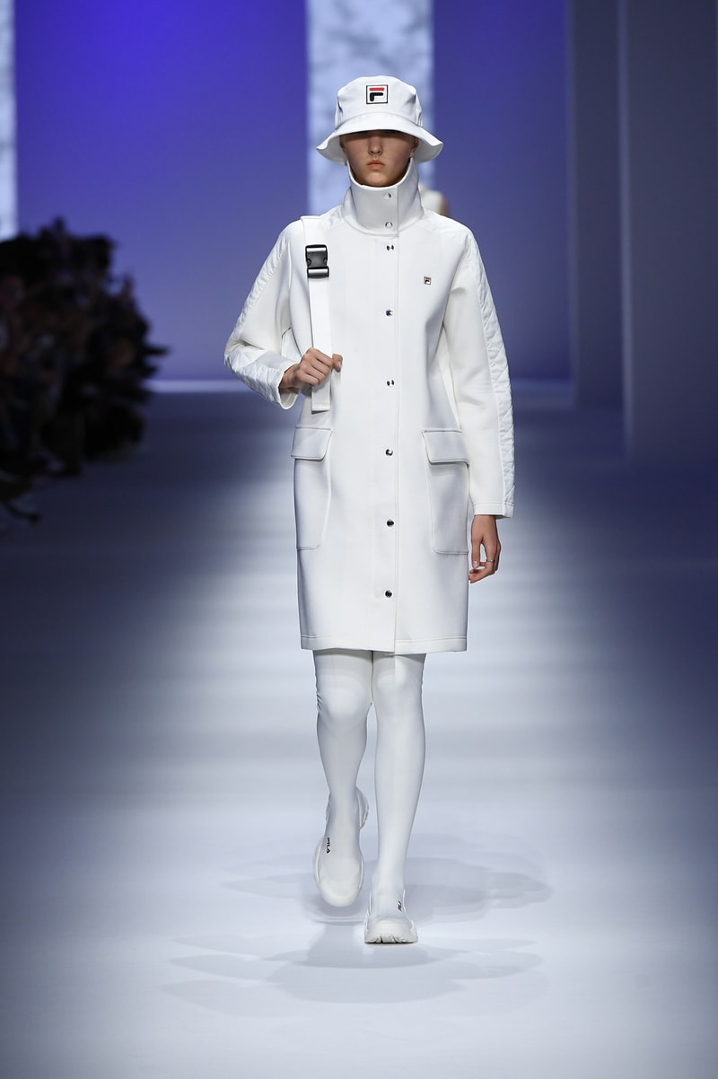 FILA Spring Summer 2019 Milan Fashion Week sportswear jackets swaeters hoodies bags hats accessories runway