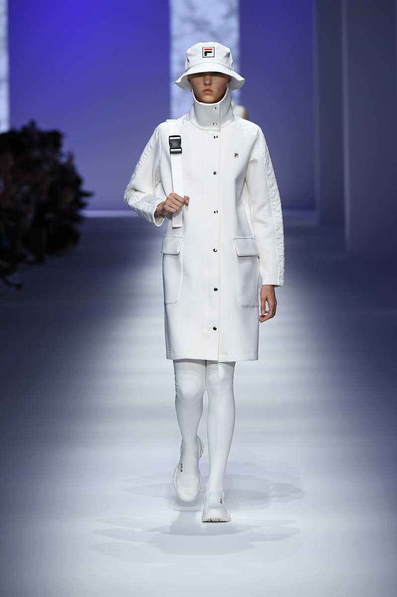 FILA Spring Summer 2019 Milan Fashion Week sportswear jackets swaeters hoodies bags hats accessories runway