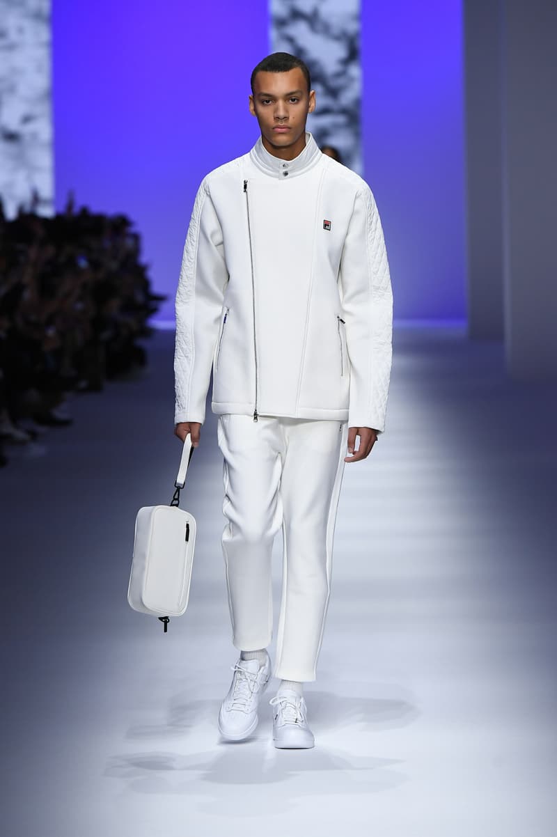 FILA Spring Summer 2019 Milan Fashion Week sportswear jackets swaeters hoodies bags hats accessories runway