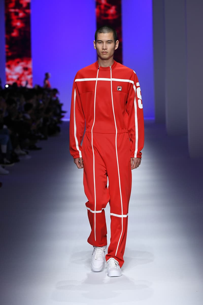 FILA Spring Summer 2019 Milan Fashion Week sportswear jackets swaeters hoodies bags hats accessories runway