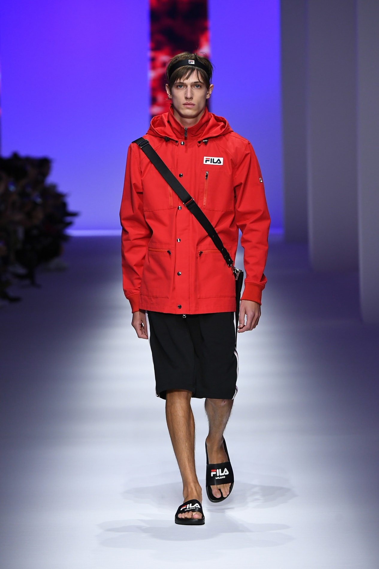 FILA Spring Summer 2019 Milan Fashion Week sportswear jackets swaeters hoodies bags hats accessories runway