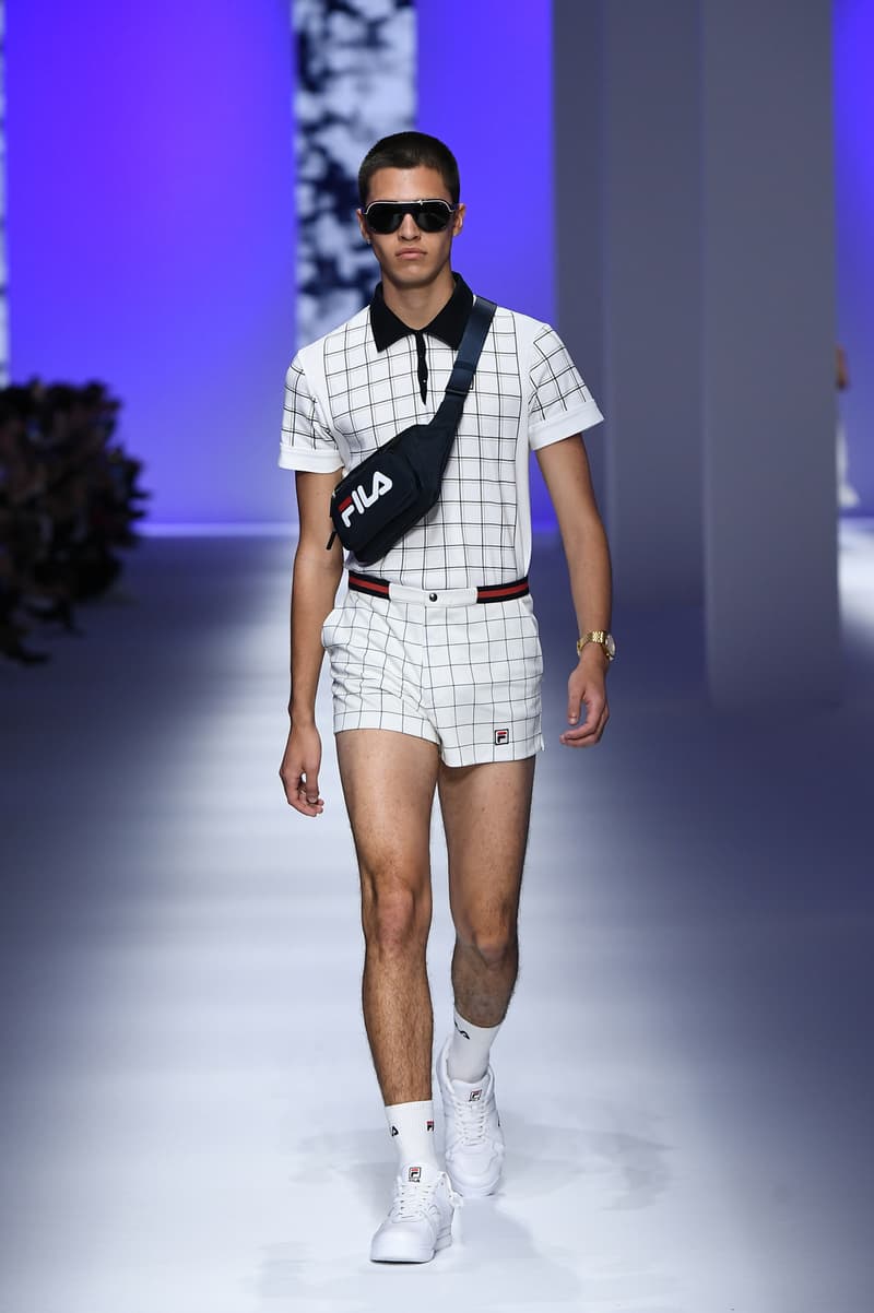 FILA Spring Summer 2019 Milan Fashion Week sportswear jackets swaeters hoodies bags hats accessories runway