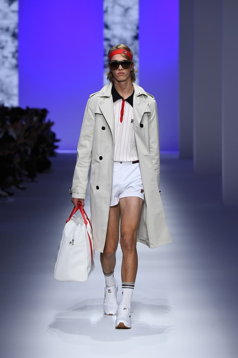 FILA Spring Summer 2019 Milan Fashion Week sportswear jackets swaeters hoodies bags hats accessories runway