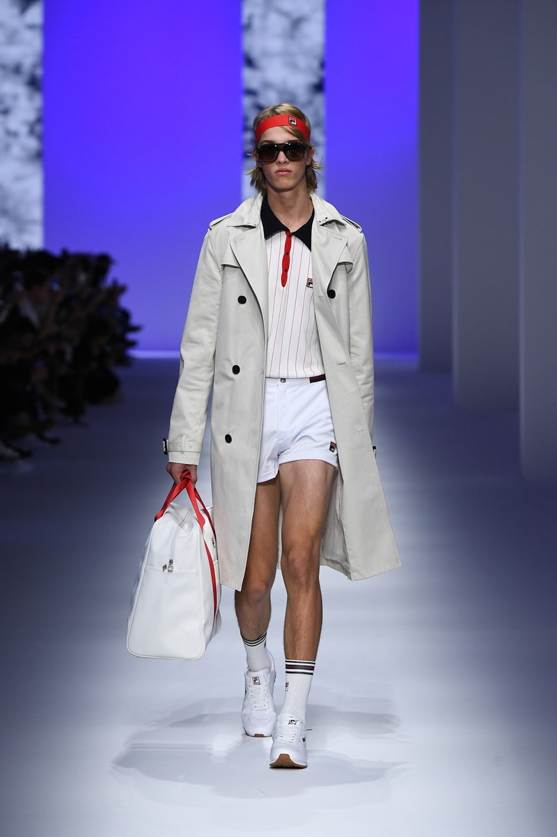 FILA Spring Summer 2019 Milan Fashion Week sportswear jackets swaeters hoodies bags hats accessories runway