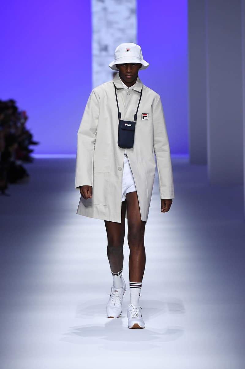 FILA Spring Summer 2019 Milan Fashion Week sportswear jackets swaeters hoodies bags hats accessories runway