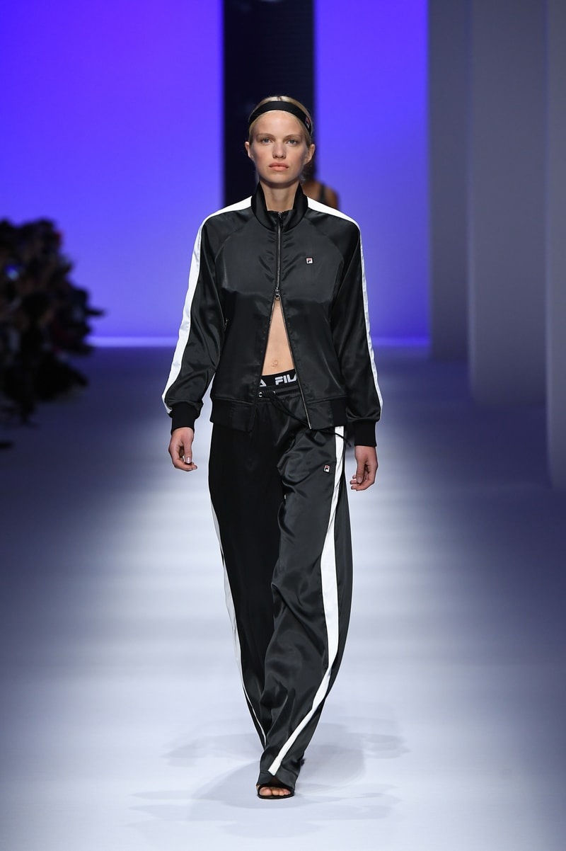 FILA Spring Summer 2019 Milan Fashion Week sportswear jackets swaeters hoodies bags hats accessories runway