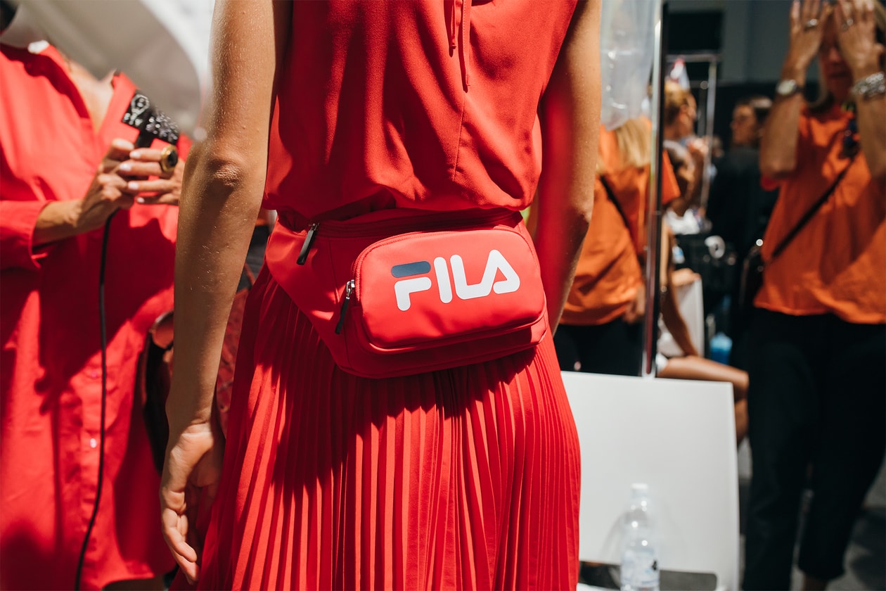 FILA Spring Summer 2019 Milan Fashion Week sportswear jackets swaeters hoodies bags hats accessories runway