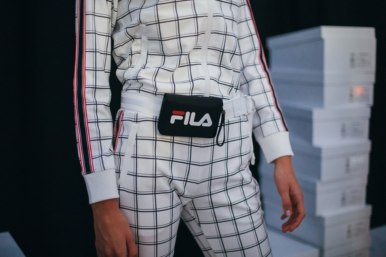 FILA Spring Summer 2019 Milan Fashion Week sportswear jackets swaeters hoodies bags hats accessories runway