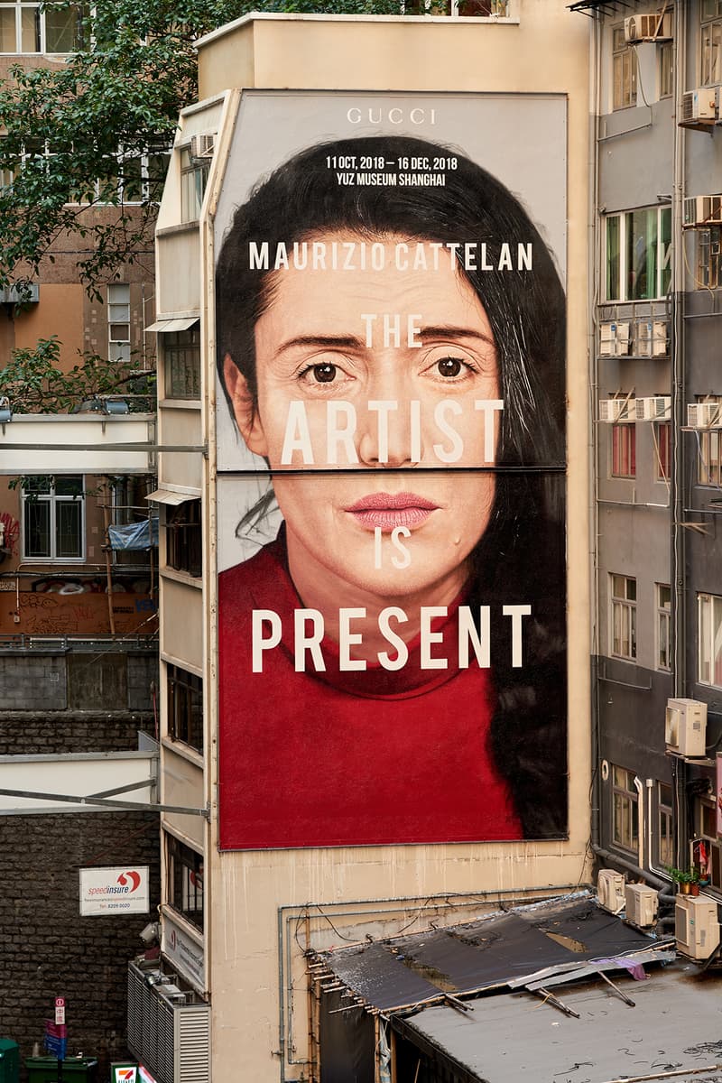 Gucci artwalls marina abramovic paintings installation exhibition the artist is present hong kong london new york shanghai milan samuel keyte colossal media Maurizio Cattelan