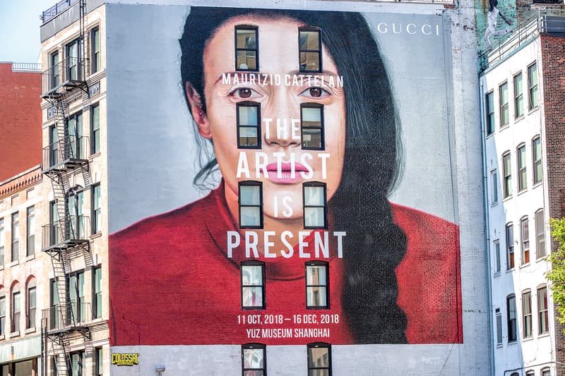 Gucci artwalls marina abramovic paintings installation exhibition the artist is present hong kong london new york shanghai milan samuel keyte colossal media Maurizio Cattelan