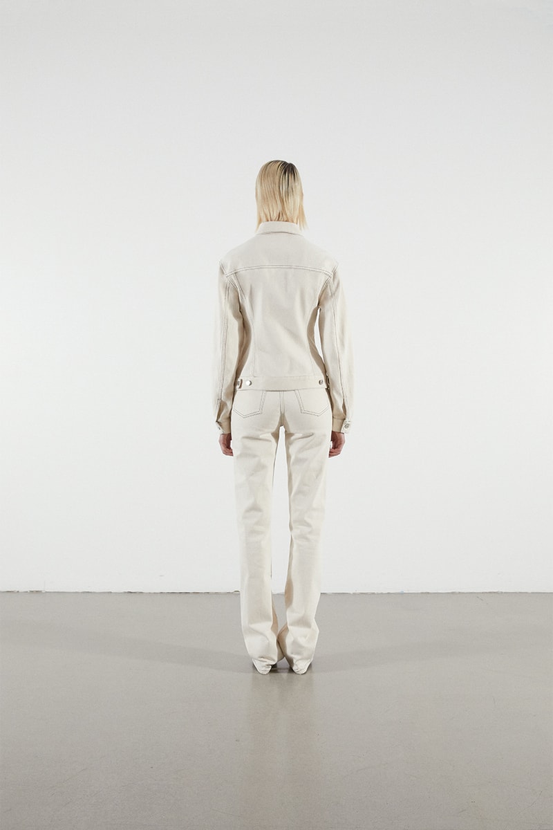 Helmut Lang Jeans Under Construction Launch Denim straight bootcut drainpipe the trucker jacket Brian Roettinger Nocona cowboy boots hand painted Sarah Morris Alix Browne capsule