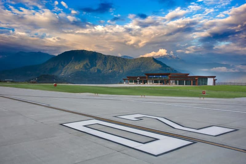 india pakyong airport himalayan mountains