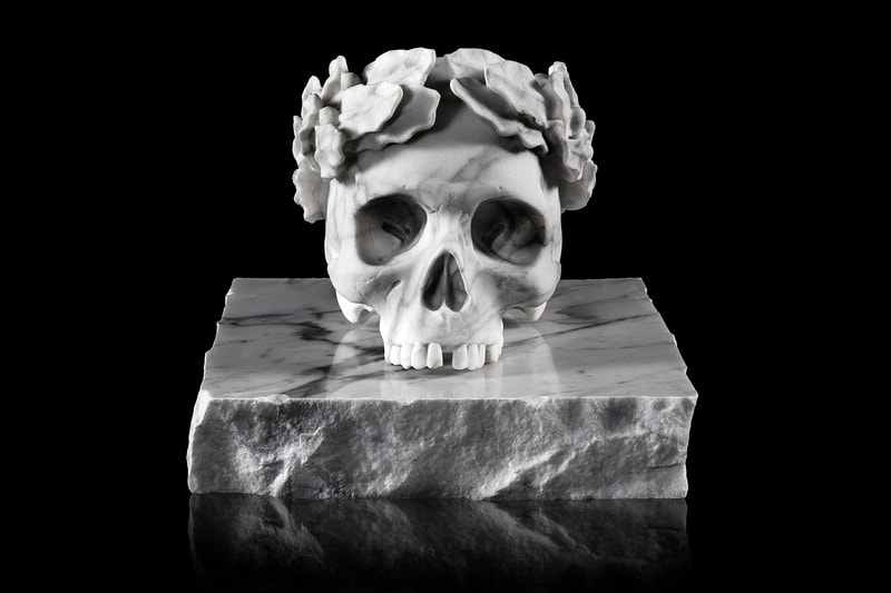 jun cha capo marble skull sculpture artworks art collectible
