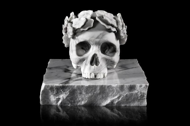 jun cha capo marble skull sculpture artworks art collectible
