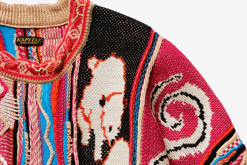 KAPITAL Ainu Gaudy Sweater blue purple release info CHIP SANKE