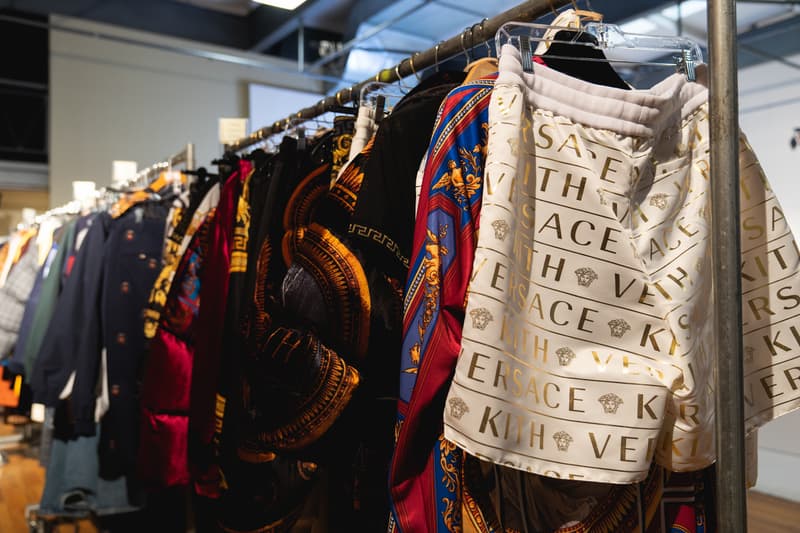 kith park fall winter 2018 runway show collection backstage closer look versace sneakers jacket hat shirt branding logo ronnie fieg