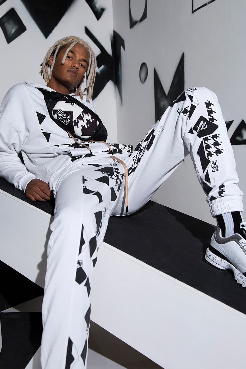 Liam Hodges Fila Fall/Winter 2018 Lookbook Fashion Clothing Cop Purchase Buy Dover Street Market London Selfridges Disruptor 2 II London Fashion Week Magic Line