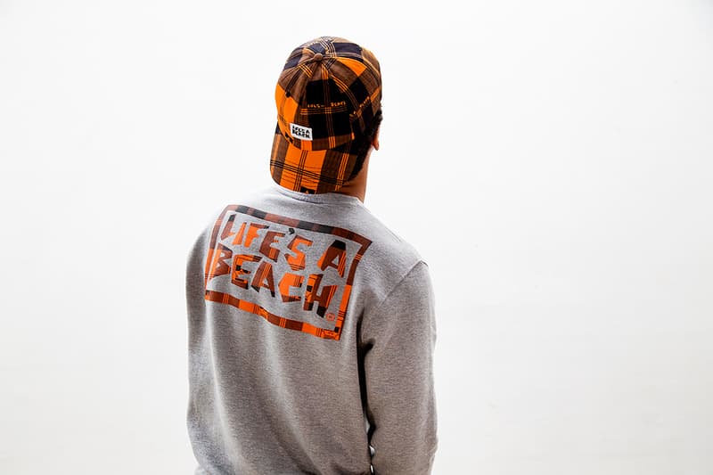 Life's a Beach lookbook fall winter 2018 collection london greg finch red orange blue tie dye flannel middle finger print pattern logo sweatsuit fleece hoodie t shirt september 20 2018 drop release date