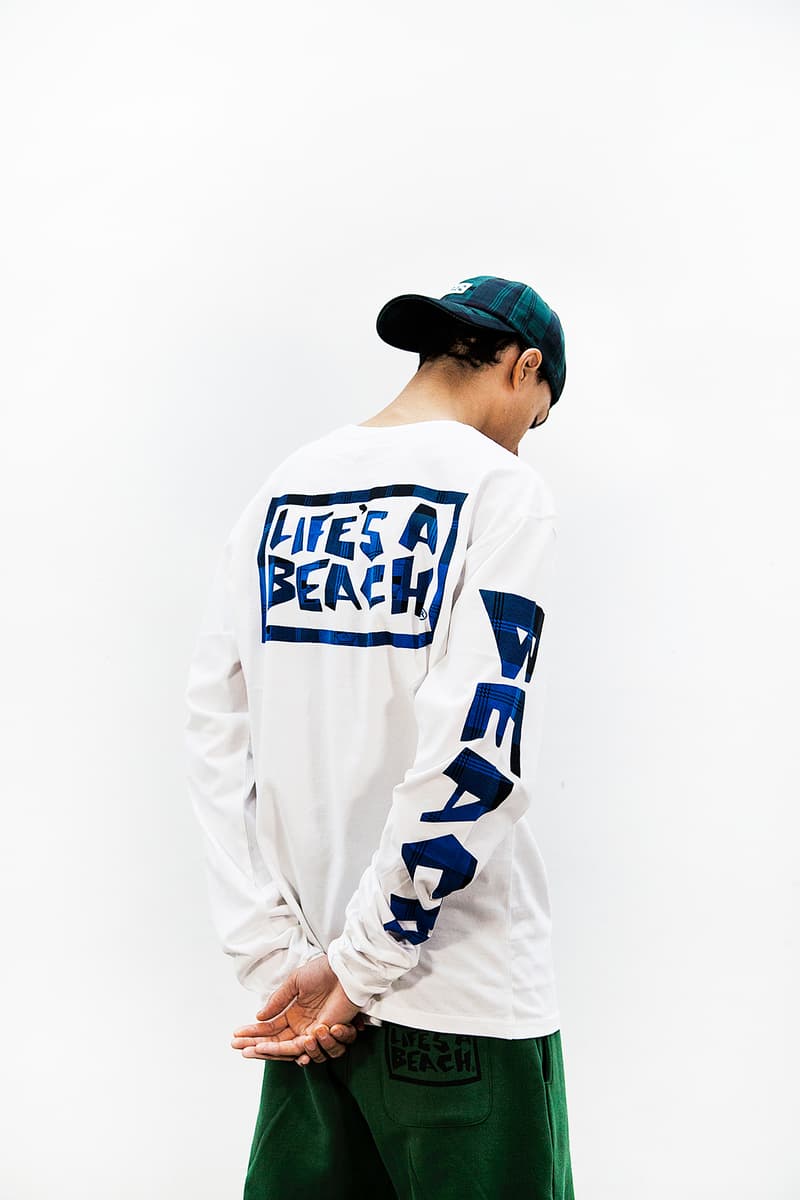 Life's a Beach lookbook fall winter 2018 collection london greg finch red orange blue tie dye flannel middle finger print pattern logo sweatsuit fleece hoodie t shirt september 20 2018 drop release date