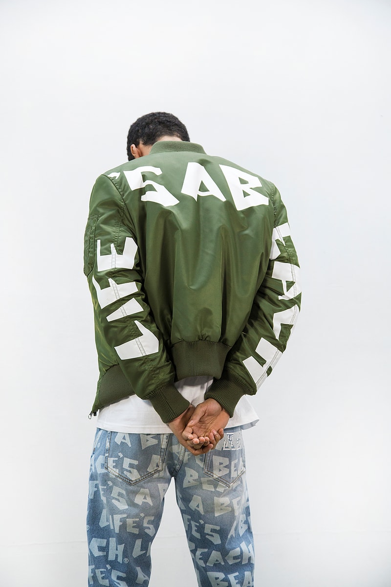 Life's a Beach lookbook fall winter 2018 collection london greg finch red orange blue tie dye flannel middle finger print pattern logo sweatsuit fleece hoodie t shirt september 20 2018 drop release date