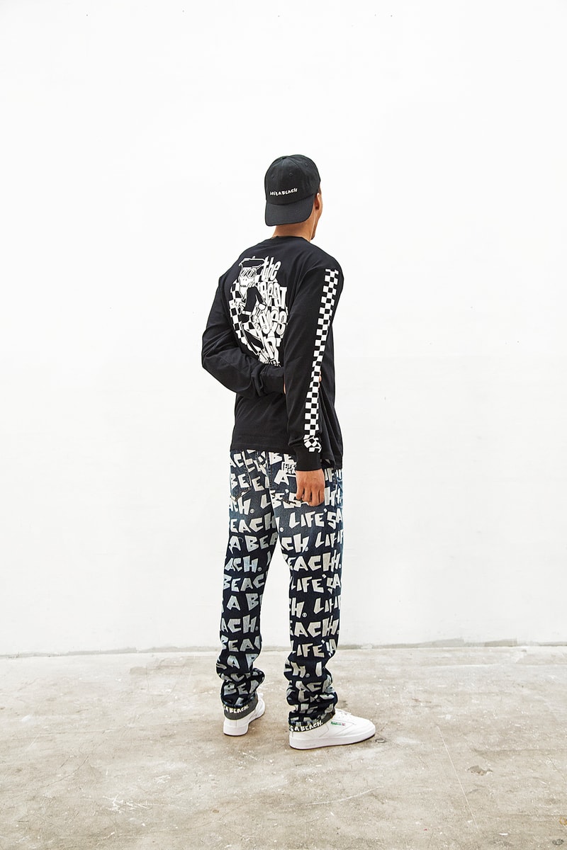 Life's a Beach lookbook fall winter 2018 collection london greg finch red orange blue tie dye flannel middle finger print pattern logo sweatsuit fleece hoodie t shirt september 20 2018 drop release date