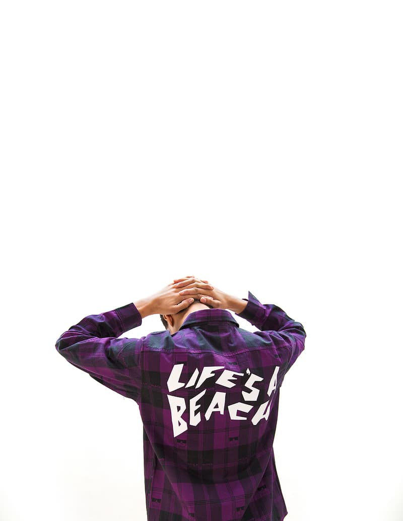 Life's a Beach lookbook fall winter 2018 collection london greg finch red orange blue tie dye flannel middle finger print pattern logo sweatsuit fleece hoodie t shirt september 20 2018 drop release date