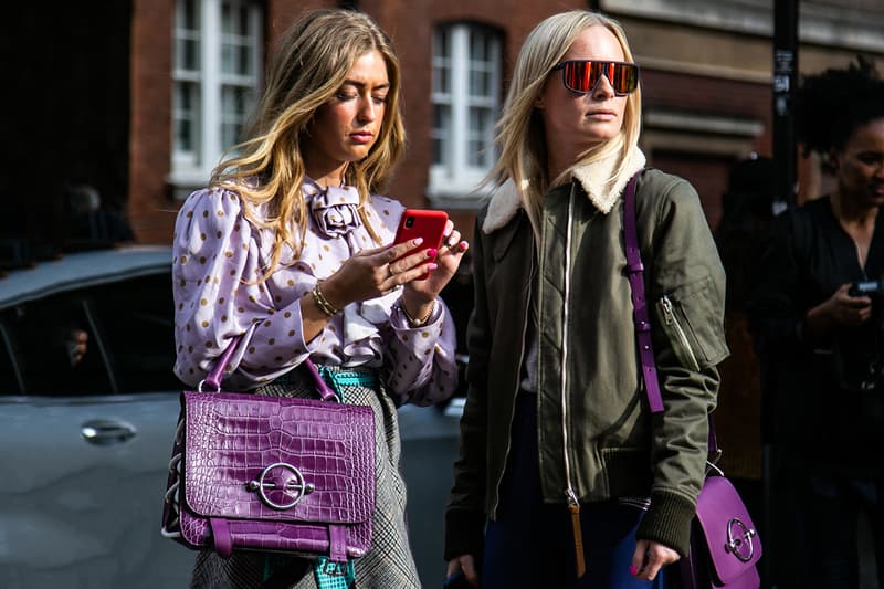 London Fashion Week Spring Summer 2019 Street Style plaid floral prints prada nike christian dior acne gucci fendi streetsnaps