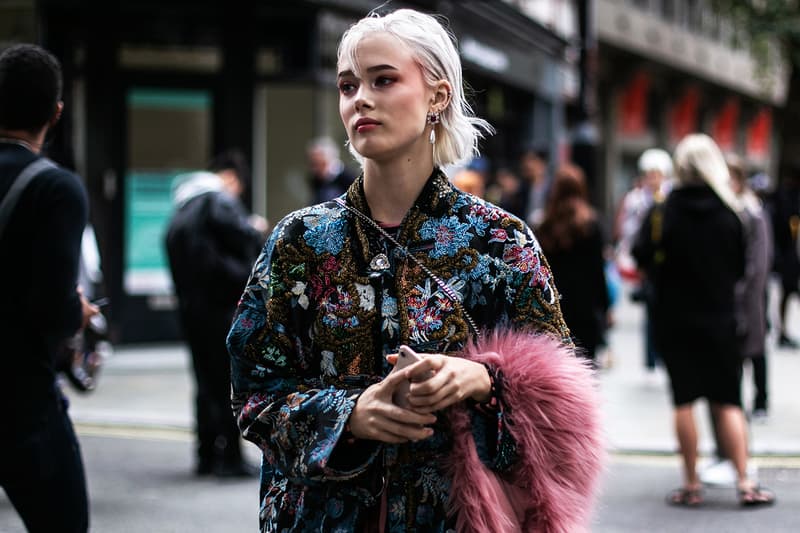 London Fashion Week Spring Summer 2019 Street Style plaid floral prints prada nike christian dior acne gucci fendi streetsnaps