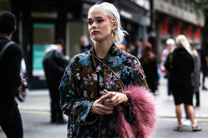 London Fashion Week Spring Summer 2019 Street Style plaid floral prints prada nike christian dior acne gucci fendi streetsnaps