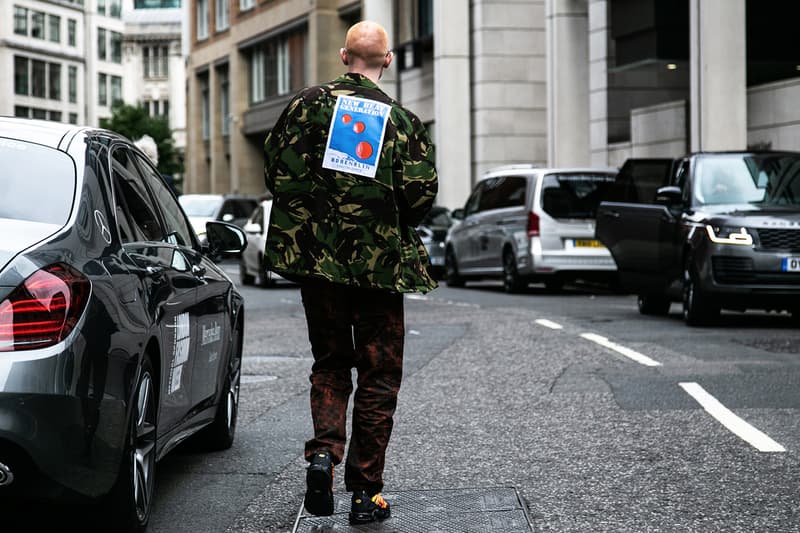 London Fashion Week Spring Summer 2019 Street Style plaid floral prints prada nike christian dior acne gucci fendi streetsnaps