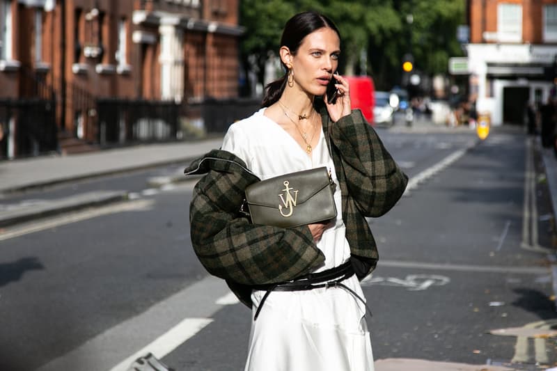 London Fashion Week Spring Summer 2019 Street Style plaid floral prints prada nike christian dior acne gucci fendi streetsnaps