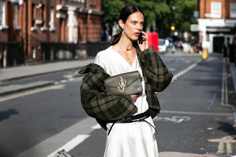 London Fashion Week Spring Summer 2019 Street Style plaid floral prints prada nike christian dior acne gucci fendi streetsnaps