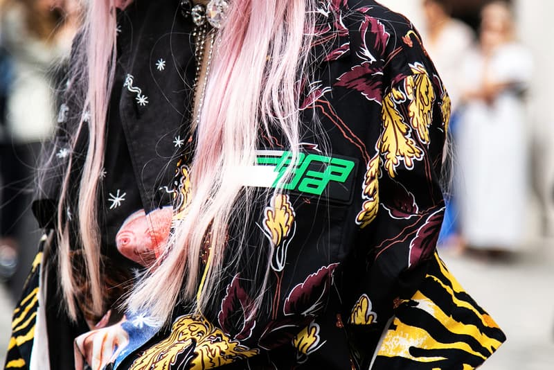 London Fashion Week Spring Summer 2019 Street Style plaid floral prints prada nike christian dior acne gucci fendi streetsnaps